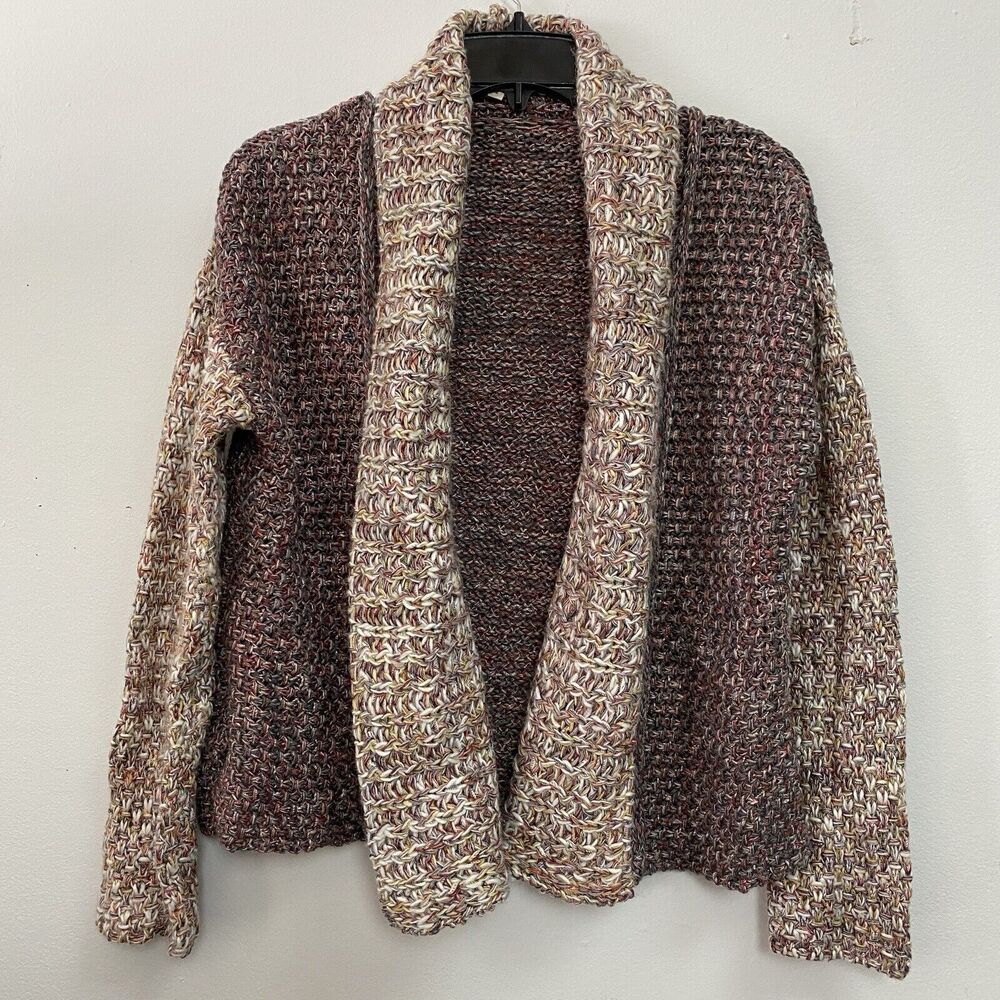 MOTH By Anthropologie Lightweight Multicolor open knit cardigan Small Wool Blend